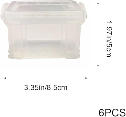 Miniatura 2 de AOTISBAO 6 mini cajas de almacenamiento de plástico apilables con tapa cajas organizadoras de plástico para organizar aperitivos y juguetes