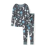 Little Sleepies Two-Piece Pajama Set for Boys & Girls, Soft Viscose from Bamboo Toddler Pajamas for Kids, Family Matching PJs, Blue To the Moon & Back, 2T