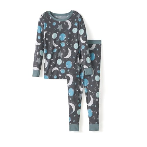 Little Sleepies Two-Piece Pajama Set for Boys & Girls, Soft Viscose from Bamboo Toddler Pajamas for Kids, Family Matching PJs, Blue To the Moon & Back, 2T