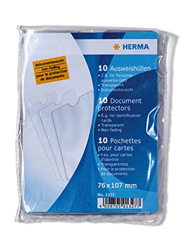 HERMA 1327 Transparent ID Card Holder, Pack of 10, ID Card Holder for Protection for ID Cards & Bank Cards - Image 3