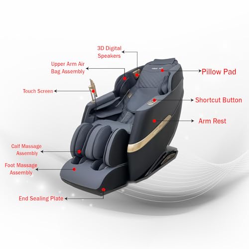 RoboTouch Store RoboTouch MaxVibe Full Body Massage Chair, Gray - Image 7