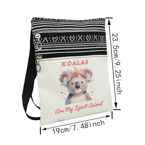 Spirit Animal Koala Messenger Bag Small Ethnic Pattern Printed Adjustable Strap Crossbody Zipper Bag Phone Bag Wallet Cute Shoulder Handbag for Koala Lovers Women Friends2