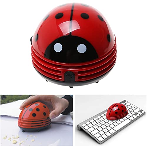 Miniatura 6 de Cisixin Rojo Mariquita Aspiradora De Mesa Eléctrica Mini Limpiador De Polvo