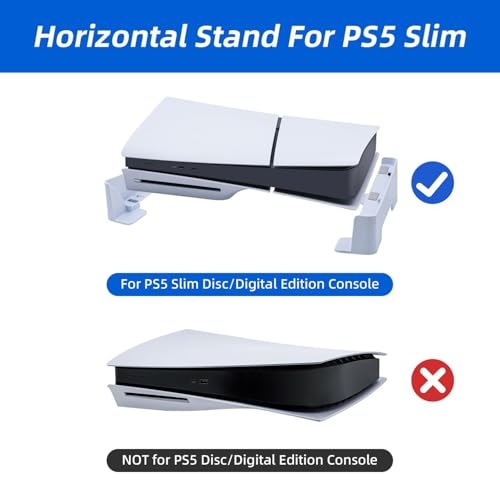 Image of Mcbazel Horizontal Stand forPS5 Slim PS5 Pro, Durable Base for PS5 Slim /Pro, Space-Saving Design with Secure & Sleek Appearance