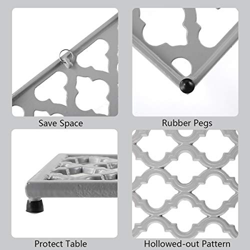 Jogreful GRF-T0044GR Cast Iron Trivet, Square Metal Trivets thumb #3