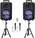 QFX PBX-800TWS 8-Inch TWS Bluetooth Stereo PA System with 2 8