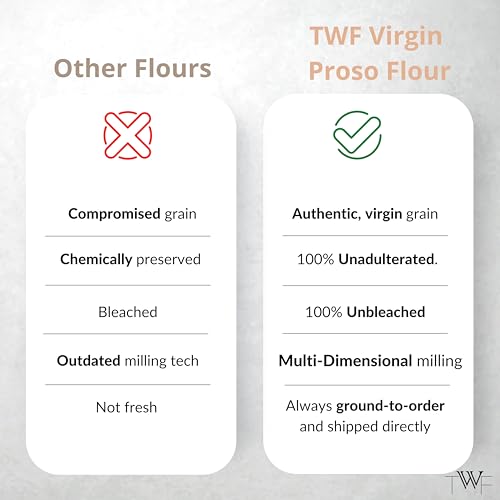 Image of TWF Proso Flour | 1kg | Stone Ground | Not Pulverized | Chena Atta | Naturally Gluten-Free | Virgin - Nutrient Rich