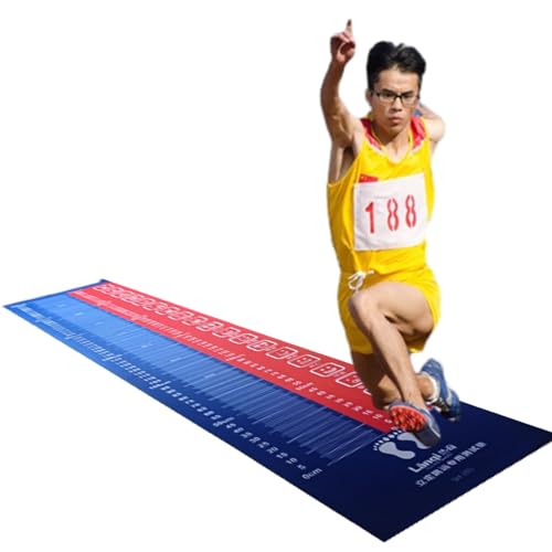 Oracra Blue Exercise Equipment Mats for Home School, 11.5ft × 3ft Physical Long Jump Test Mat for Sports Athlete, Jumping Rope Pad for Yoga, Pilates