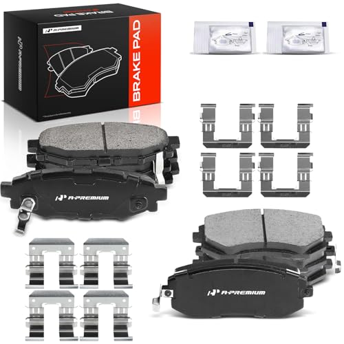 Brake Squeak or Squeal Sound, Brake Pad Shim Design Change - 2012-2017 Subaru 6 A-Premium Front and Rear Ceramic Brake Pads Set Compatible with Subaru Models - Forester 2009-2013 2.5L, Impreza 2008-2011/2013, Legacy/Outback 2005-2013, with Hardware, 8-Pack
