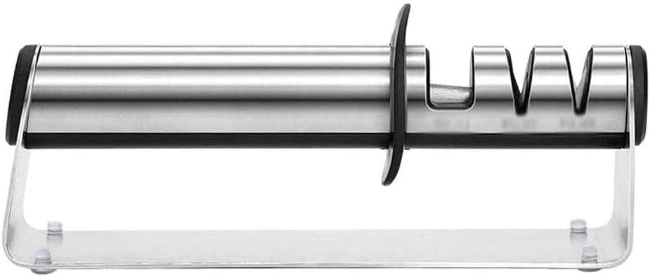 Knife Sharpener, Professional 3 Stage Manual Kitchen Chefs Knife Sharpener with Non-Slip Suction Cup Helps Repair, Restore and Polish Blades