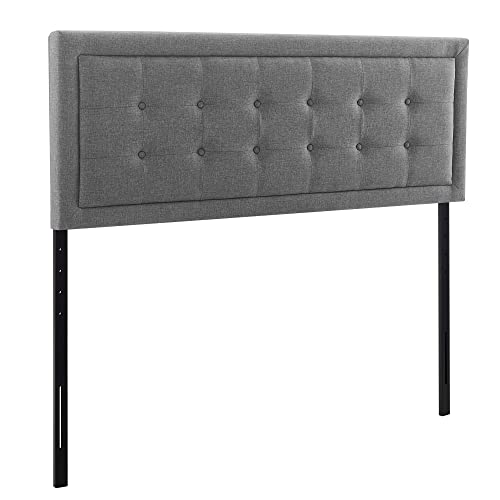 Classic Brands Madigan Tufted Upholstered Headboard, Light Grey, Queen #TOP1