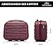 WITTCHEN Skyspeed Line Kosmetikkoffer Reisegepäck ABS Hartschalenkoffer Kulturbeutel Kosmetiketui Kosmetiktasche Damen Schultergurt Elastischer Koffergurt Maroon Lufthansa/Eurowings/Ryanair...