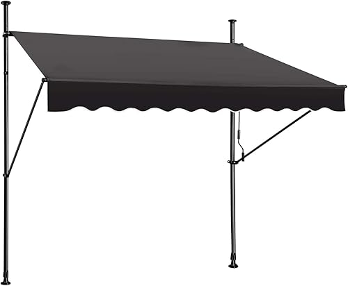 STEELAID Toldo retráctil manual Parasol para exteriores sin tornillos de 59 pulgadas Cubierta ajustable para pérgola con protección UV Toldo para STEELAID Toldo retráctil manual Parasol para exteriores sin tornillos de 59 pulgadas Cubierta ajustable para pérgola con protección UV Toldo para