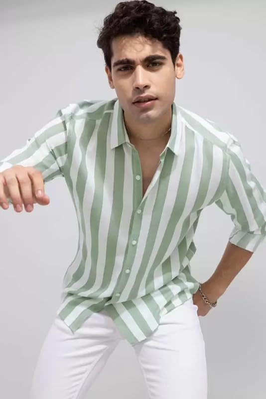 Image of Men's Cotton Casual Shirt, Brown, Full Sleeves, Regular Fit