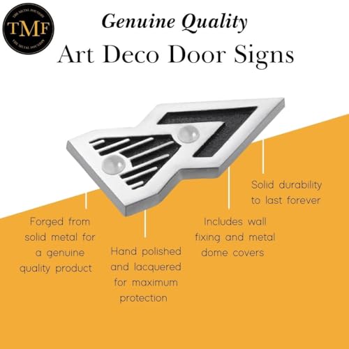 The Metal Foundry Directional Arrow Metal Door Sign. Art Deco Style ...