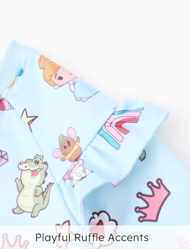 Image of Disney Frozen Toddler Girl Outfits Long Sleeve Shirt and Pocket Pant Clothing Sets Fall Casual Pullover Dailywear