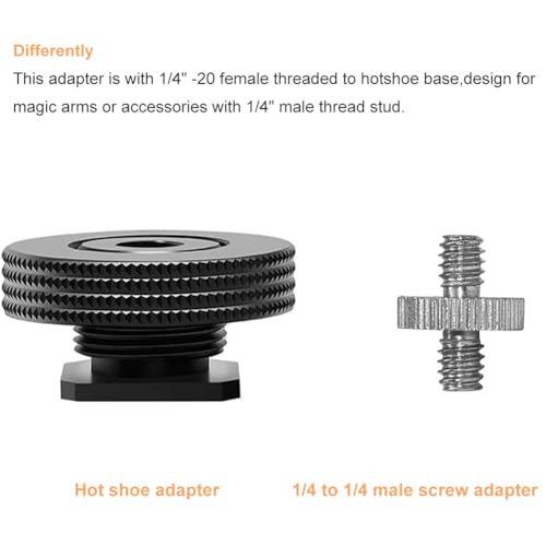 Blitzschuhadapter - 1/4\ Female Thread zu Hot Shoe Adapter, Stativgewinde für Blitzschuh