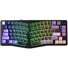 LEOBOG A75 Alice Keyboard, Tri-Mode Ergonomic Gaming Keyboard with RGB Backlit Functional Knob Joystick, 75% Layout Hot-Swap Gasket Custom Keyboards for Win Mac PC Gamer-Black