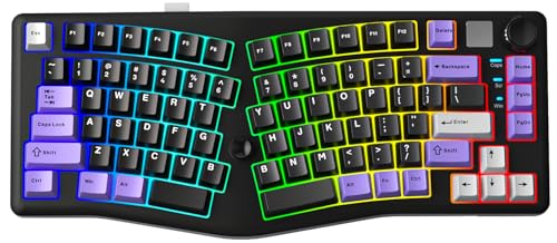 A75 Alice Keyboard, Tri-Mode Ergonomic Gaming Keyboard with RGB B...