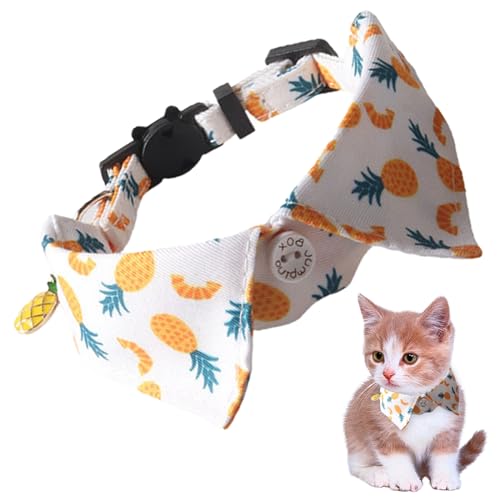 Collares de gato de liberación rápida para gatitos, collar ajustable para mascotas con campanas, collar con estampado de frutas, collares para gatos, liberación de seguridad para cachorros y gatos