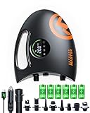OutdoorMaster Shark 2S 88.8Wh Electric Paddle Board Pump, Rechargeable Battery for 6 SUPs Inflation & Deflation, 20PSI SUP Air Pump 12V/15.8V DC & Type-C Input, Auto-Off & 8 Nozzles for Inflatables