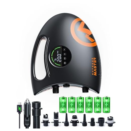OutdoorMaster 20PSI High Pressure 88.8Wh Rechargeable SUP Air Pump Electric Shark 2S - Auto-Off & Deflation,12V DC & Type-C Input, for Inflatable Stand Up Paddle Boards, Boats