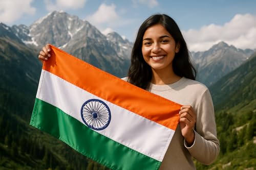 Image of The Flag Company Indian National Flag 20 x 30 Inches | Premium Polyester Fabric | Fade Resistant Tiranga Flag for Indoor & Outdoor Use | Bharat Flag for Home, Office, School & National Celebrations