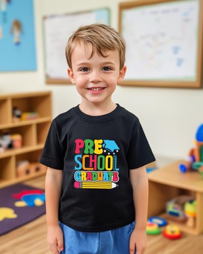 Image of First Day of Preschool Shirt Pre K Shirts for Girls Boys Toddler Kids 1st Day of Kindergarten Gift Cotton Tee 2T-7Y