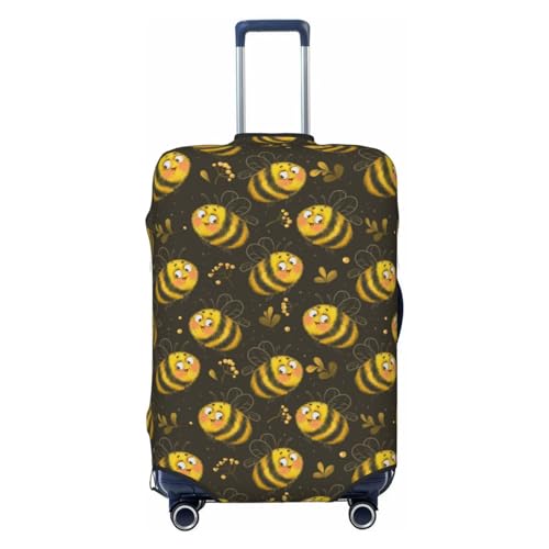 Cute Cartoon Bees Luggage Cover Protector Anti-Scratch Washable Fits 18-32 Inch Luggage-Small