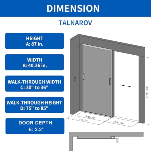 Image of Opening Size 30 inch -36 inch x72-85 inch H Fluted Glass Barn Door, Concealed Sliding Barn Door with Soft Close, Waterproof Modern Sliding Door for Bathroom /Kitchen Privacy, 5 /16 inch(8mm) Tempered Glass,
