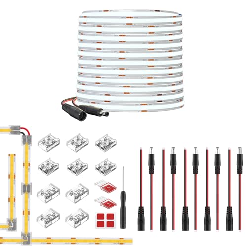 Tira LED COB flexible 32.8FT 24V 6000K alta densidad miniatura 1