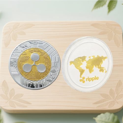 Gold-Plated Ripple XRP Coin – XRP Ripple Physical Crypto Coin – Commemorative Cryptocurrency Collectible – Hobby Gift for Crypto Enthusiasts (Silver1PCS) - Image 3
