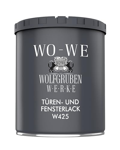 WO-WE Türen und Fensterlack 3in1 Türenlack Klarlack Holzfenster Farbe Metall Weiß - 750ml