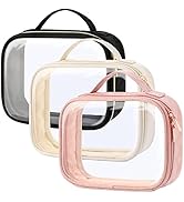 PACKISM TSA Approved Toiletry Bag, 3 Pack Clear Makeup Bags with Handle Large Opening, Clear Toil...