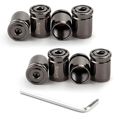 Dickno 8PCS Locking Car Tire Valve Stems Covers Black
