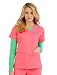 Med Couture Women's Heidi Scrub Top, Apricot/Key Lime, S