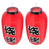 DOITOOL 2 Stück Japanische Laternen 10 Zoll für Garten Terrasse Außendekor Deko Leuchtkörper für Restaurants Grilllokale Party