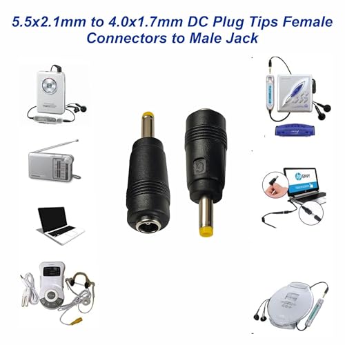 Image of MX DC Power Adapter Cable 4.0x1.7mm Male to 5.5x2.1mm Female Converter - Compatible with Casio Keyboards, Calculators & Electronic Devices (4.0x1.7mm Male → 5.5x2.1mm Female, Pack of 5)