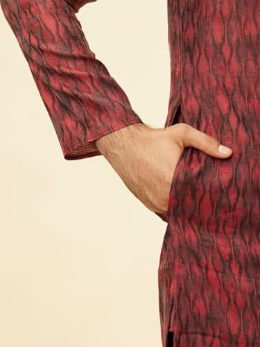 Kurta imprimé Manyavar marron ensemble pyjama homme 2XL - 5