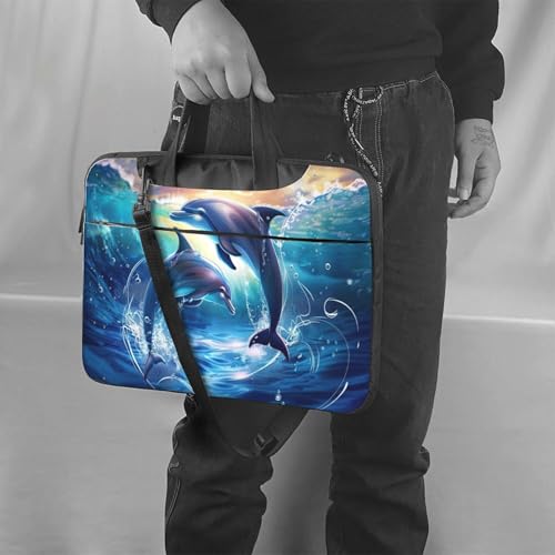 Maletín para laptop con diseño de delfines marinos miniatura 2