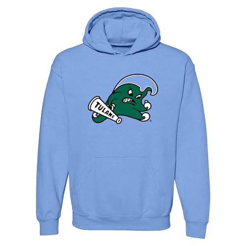 UGP Campus Apparel AH1021 - Tulane University Green Wave Primary Logo - Sports Team Hoodie - X-Large - Carolina Blue