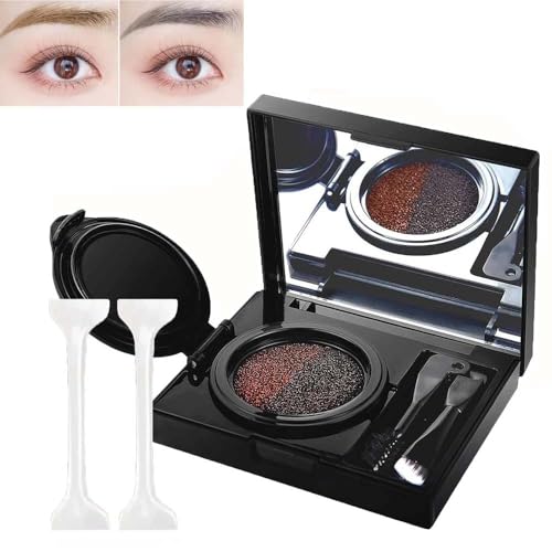 Eyebrow & Eyeliner Cream With Stamp, 2 In 1 Eyebrow & Eyeliner Cream With Stamp,Multi-Functional Double-Headed Eyeliner Stamp With Double Ended Brush,Natural Waterproof (02# Brown)