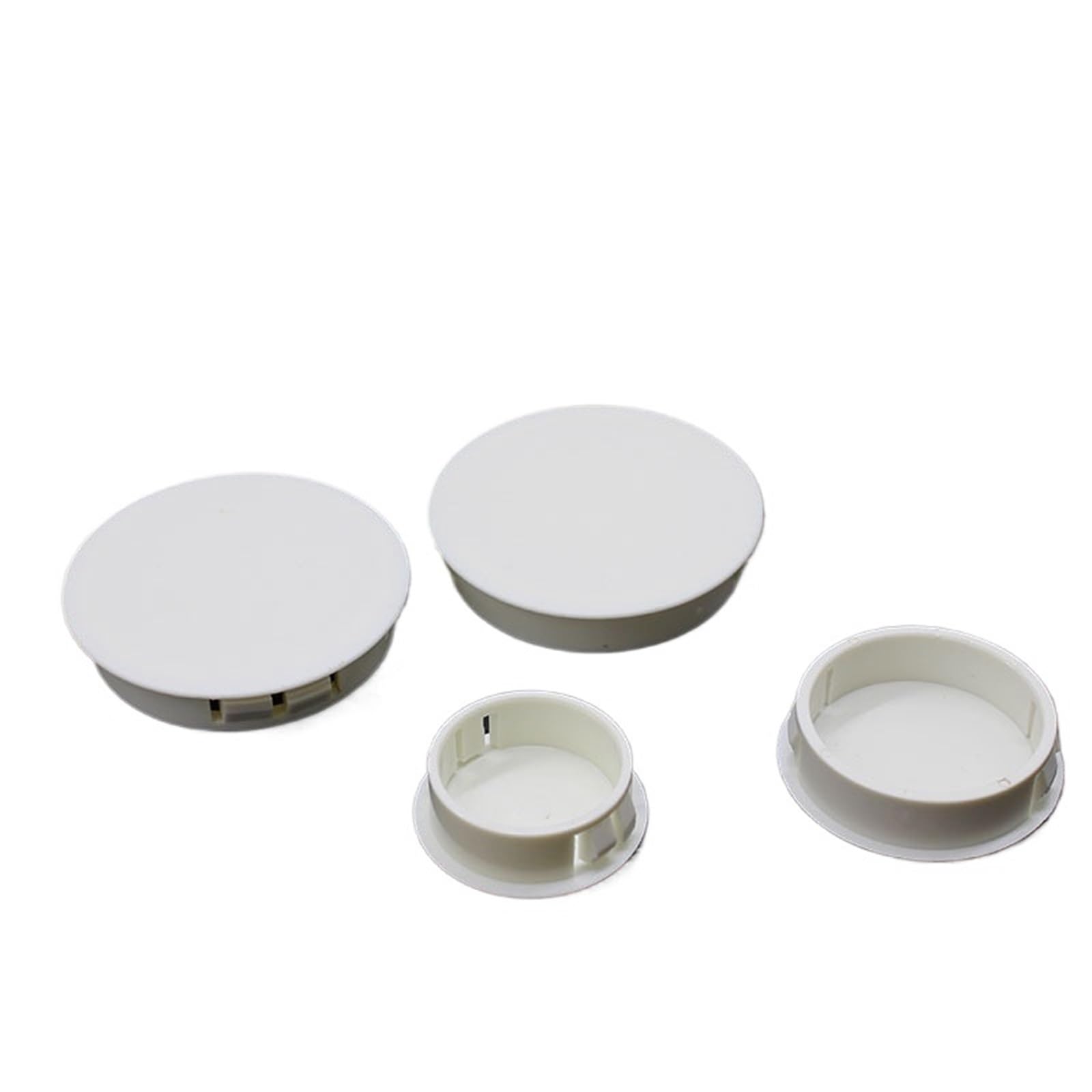 White Plastic Hole Plug Snap-on Cover Nylon Snap On Plugs Dust Caps(30mm 5pcs)