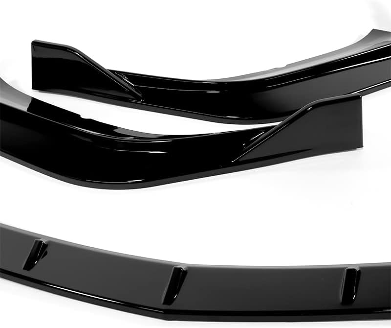 HYPERSPEED Front Bumper Spoiler Lip 3PCS ABS STP-Style Fit for 2016 2017 2018 Acura ILX Sedan 4DR, Car Mods Exterior Accessories Replacement Parts Assembly, Air Chin Body Kit Splitter (Painted Black)