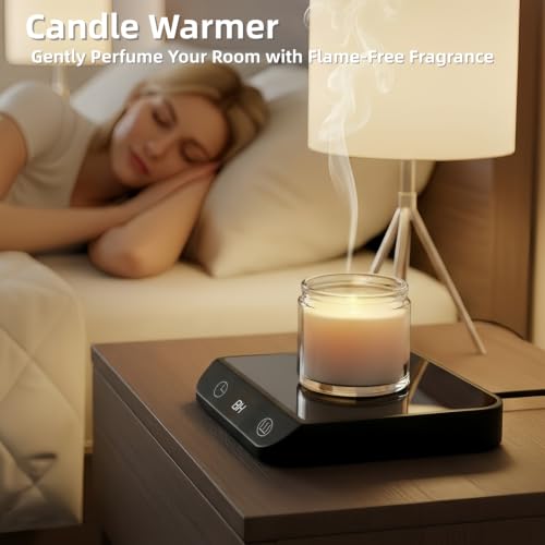Image of Coffee Mug Warmer & Candle Warmer 2-in-1, Electric Cup Warmer for Desk | 6 Temperature Settings, LED Display, 12-Hr Timer & 4-Hr Auto Shut-Off, Gift for Coffee Lovers, Home Office & Desk Warmer