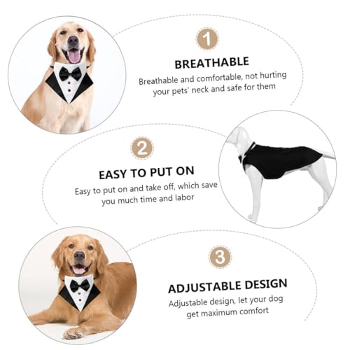Disfraz Tuxedo Ajustable para Perro con Pajarita y Bandana miniatura 3