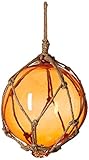 Hampton Nautical Japanische Glaskugel mit braunem Netz, 10,2 cm