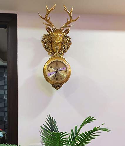 Image of Multicolor Dual Hanging Dear Wall Clock| Wall Watch | Wall Clock for Home Office Decor and Gifts 75 cm Tall
