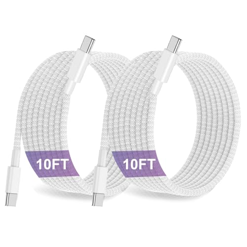 ipad 10th Generation Charging Cord,Long USB C to C Braided Cable 10ft，60W Fast Type C to C Charger Cord(2Pack) for iPhone 17/16/15 Series, iPad Pro/Air,MacBook,Samsung Galaxy