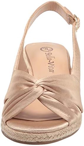 Bella Vita Women's Wedge Sandal, Natural Thai Silk Fabric, 8 Wide | Image 1
